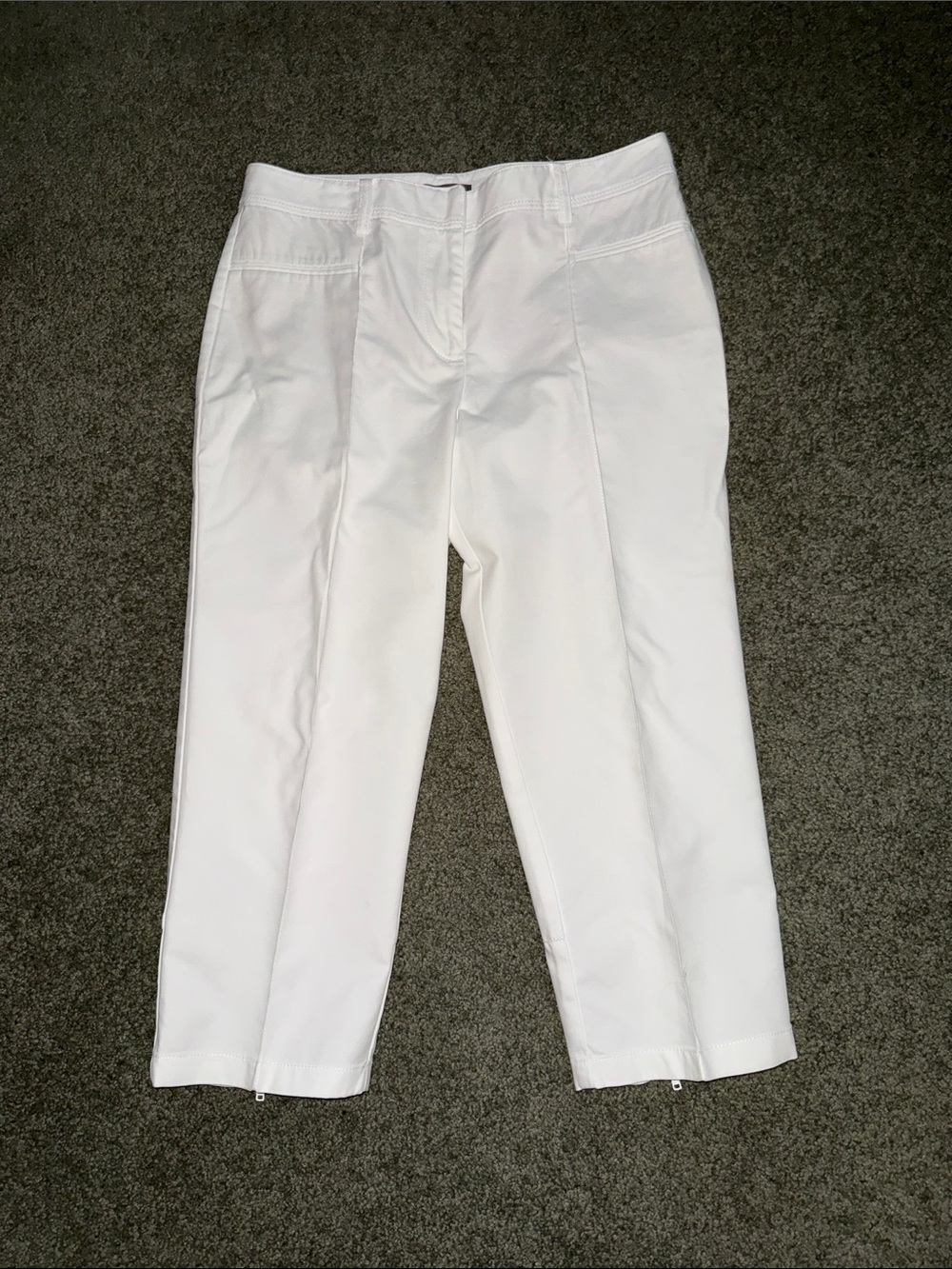 Ann Taylor Factory Signature Fit White Cropped Pants Sz 8